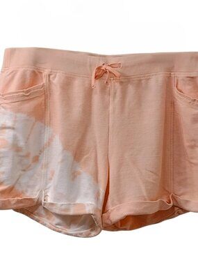 Wonderly Tie-Dye Shorts, Size 3XL, Peach and White